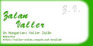 zalan valler business card